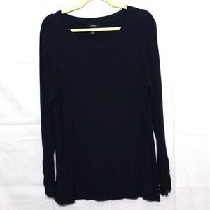 Alfani XL‎ Navy Ruched Sleeve Top Rayon Blend